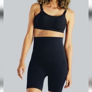 Belly Bandit Mother Tucker Small Black Postpartum Compression Biker Shorts NWOT
